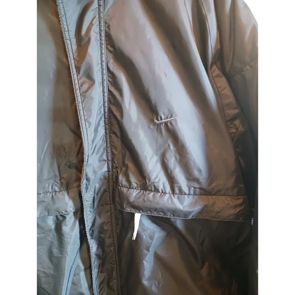 Vintage Nike Puffer Coat Reversible Fleece Parka Jacket Men's 2XL Y2K Gray Tag